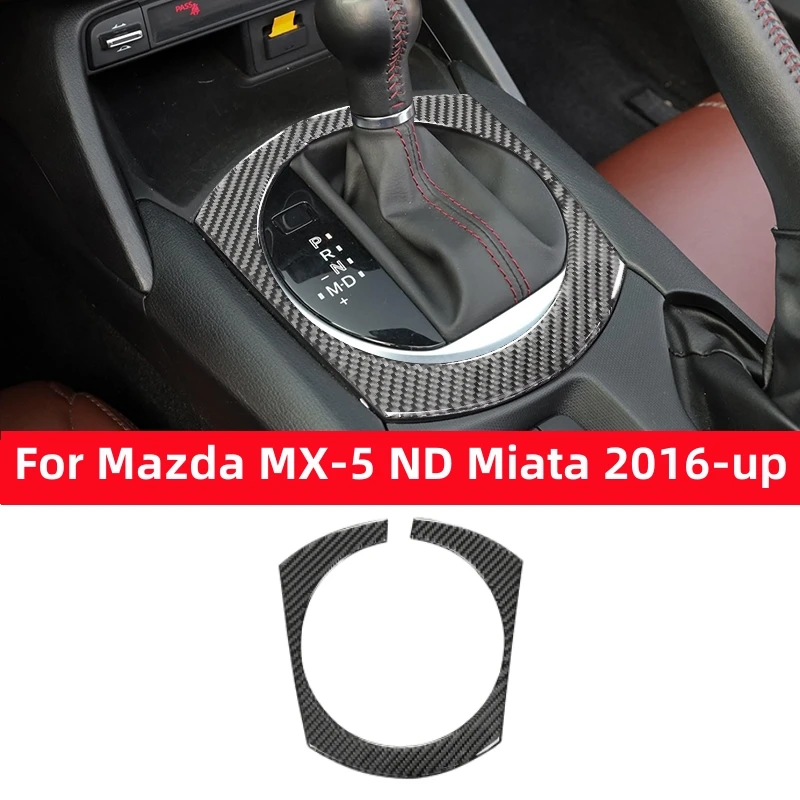 

For Mazda MX-5 ND Miata 2016-2022 MX5 Car Gear Shift Surround Carbon Fiber Cover Sticker Gearbox Frame Trim Interior Accessories