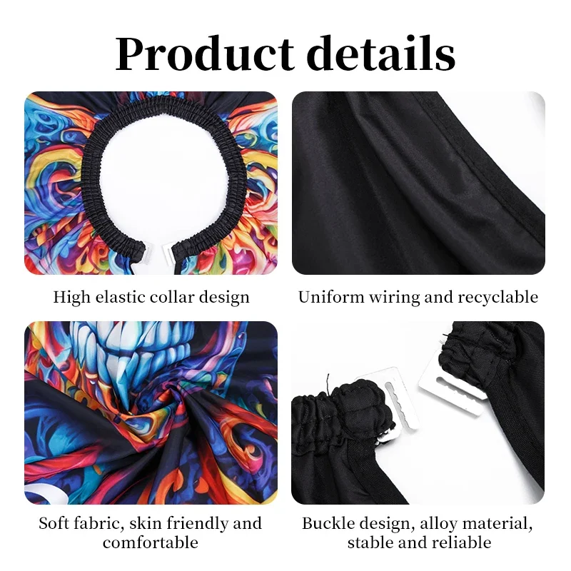 1 шт. водонепроницаемый фартук для волос с принтом черепа