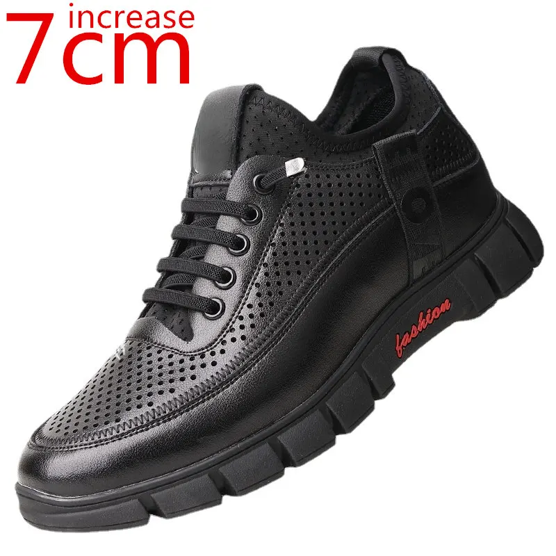 

Мужские кроссовки с невидимой внутренней подкладкой, спортивная обувь для отдыха, обувь для подъема 7 см, летняя Удобная дышащая мужская обувь, Новинка