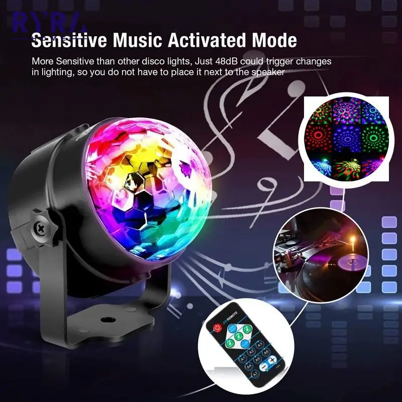 

2023 New Magic Ball Disco Light LED Colorful Laser Stage Effect Music Light Holiday KTV Bar Rotating Atmosphere Projector Lamp