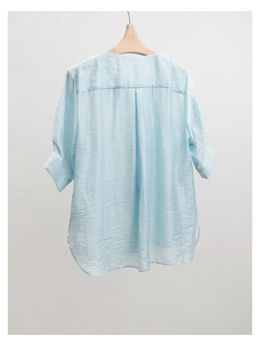 Легкие дышащие дизайнерские льняные рубашки с воротником и рукавом до локтя