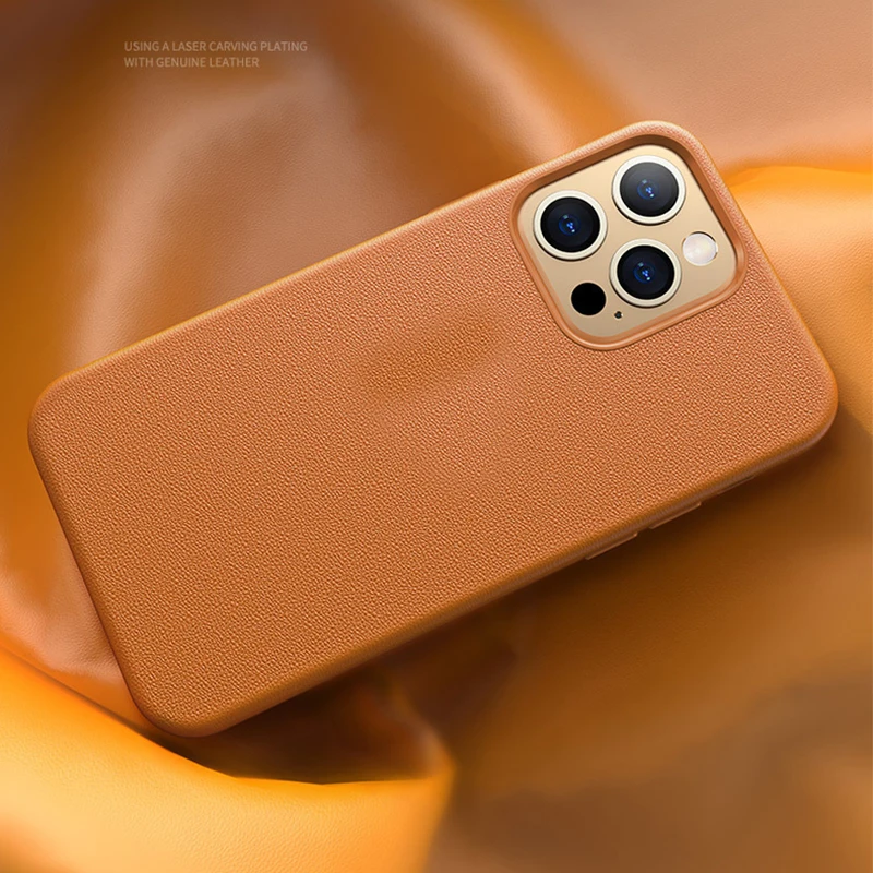 Original Leather Case For iPhone 13 12 Pro Max Mini With Magsafing Magnetic Cover With Animation Case For iPhone 13Pro Max Cover