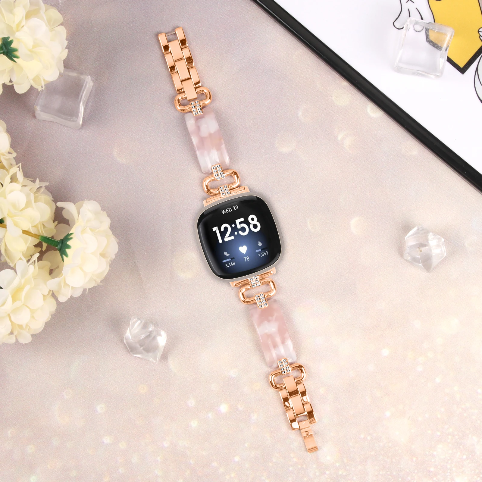 Ремешок для Fitbit Sense 2, женский и мужской, из смолы и металла, браслет для часов Fitbit Versa 3, Versa 4, сменный ремешок, аксессуары. (art.: 3920db3bd3fef) - 3920db3bd3fef