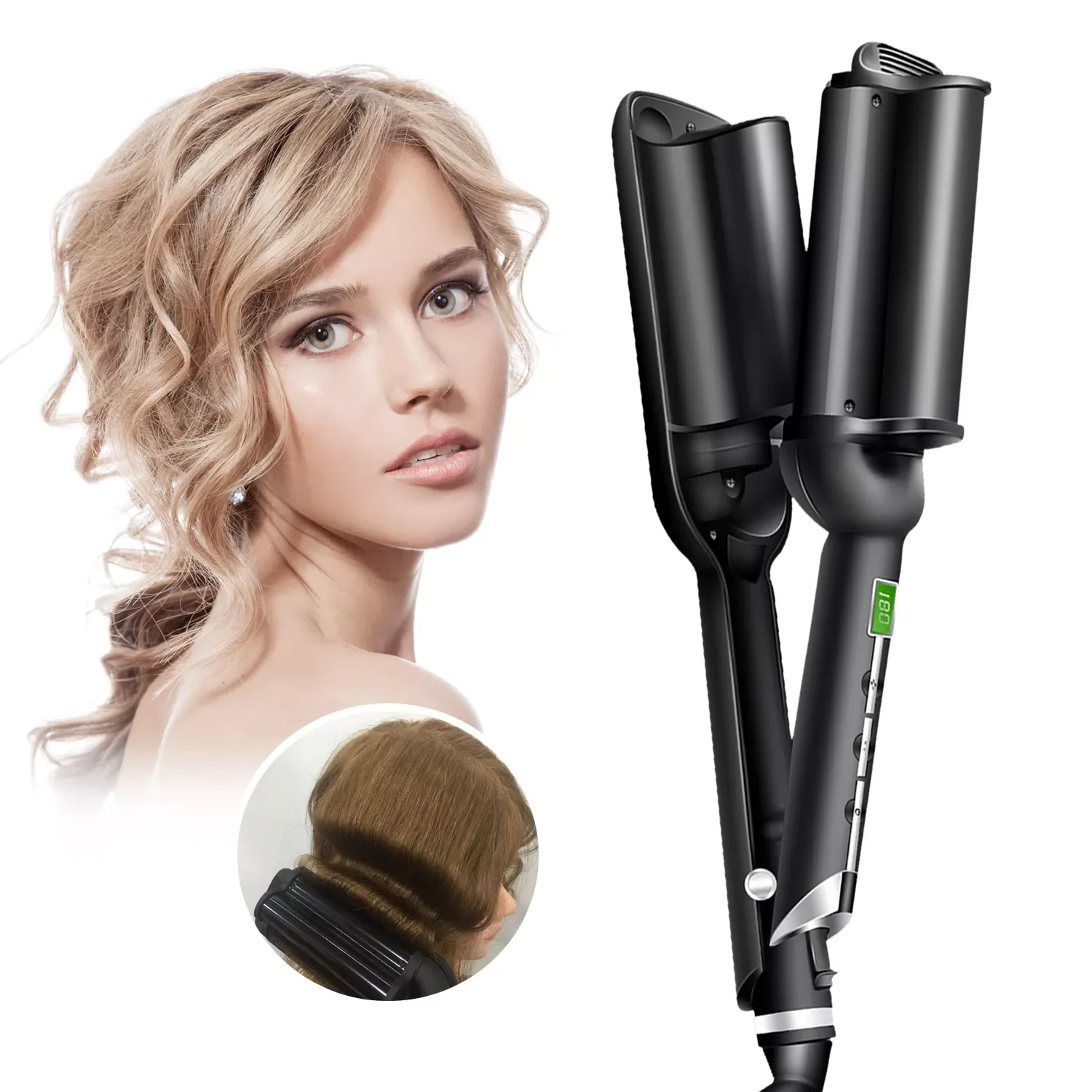 

Electric Curling Irons Professional Three-tube Hair Curlers Ceramic Curling Wand Curl Hair Styler For Salon Home Use