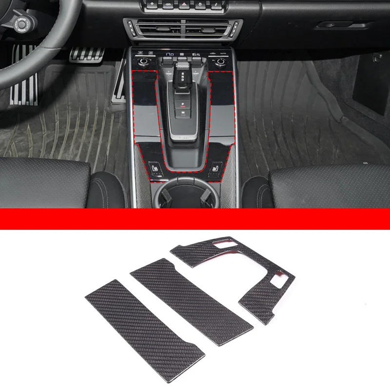 

Для 19-22 Порше 911 панель переключателя регулировки сиденья отделка салона автомобиля аксессуары из настоящего углеродного волокна (одно отв...