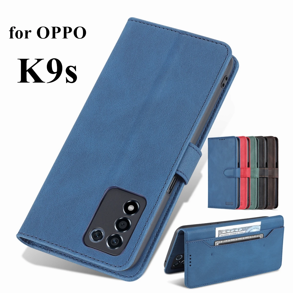 

Качественный кожаный чехол AZNS для OPPO Realme Q3s, чехлы для телефонов с отделениями для карт, защитный чехол-портмоне