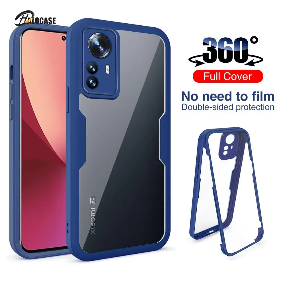 

360 Full Cover Case For Xiaomi 12 Pro Cover Shockproof Case For Xiaomi 12X 12Pro Double Sided Film Protective shell