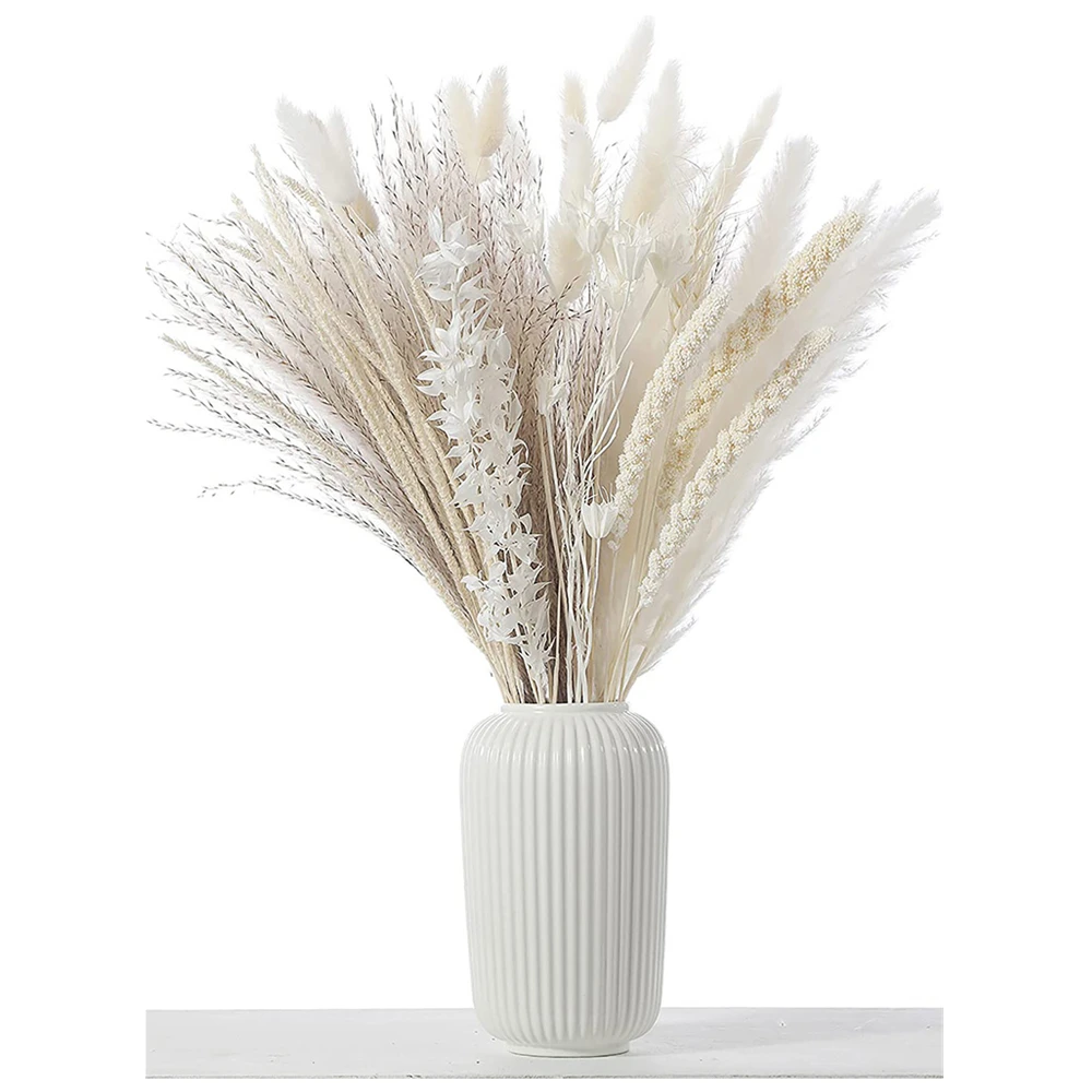 

85Pcs lot Pampas Decoration Set Fluffy Natural Dried Flowers Living Room Decoration Tall Pampas Grass Bouquet Boho Home Decor