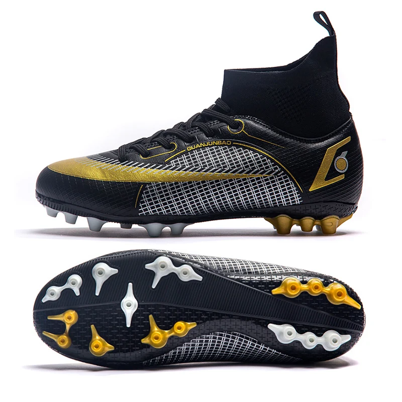 Boys and Girls' High Ankle Non slip Nail Grass Football Shoe Adult Professional FG/TF Football Shoe Size 35-45