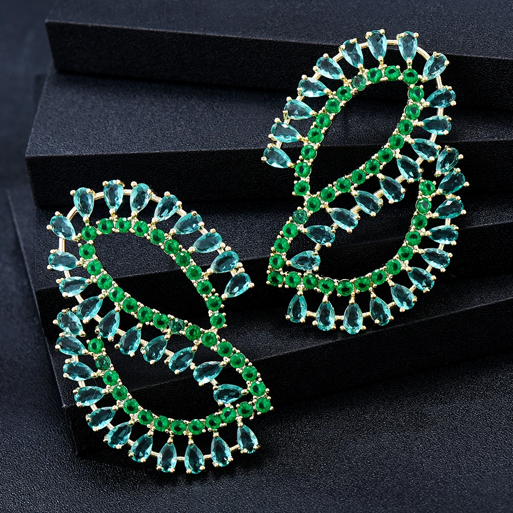 

GODKI Новый Рождественский подарок Бесконечность серьги для женщин Свадьба полный фианит Популярные Роскошные индийские Дубай Свадебные юве...