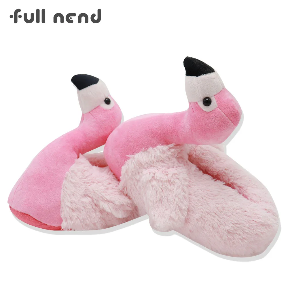 

Cute Animal Slipper For Women Girls Fashion Pink Fluffy Winter Warm Slippers Women Cartoon Flamingo House Slippers Funny Shoes