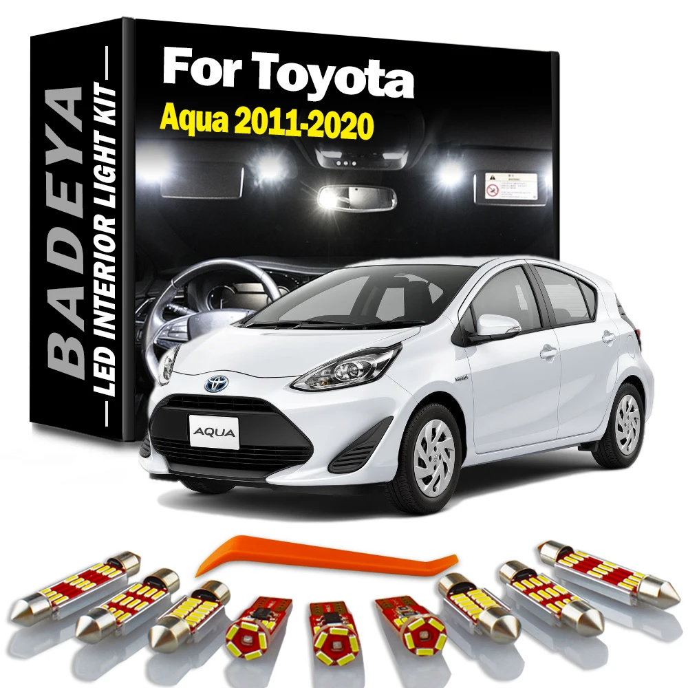 

BADEYA 10Pcs LED Interior Map Dome Light Kit For Toyota Aqua 2011 2012 2013 - 2016 2017 2018 2019 2020 Canbus No Error Led Bulbs