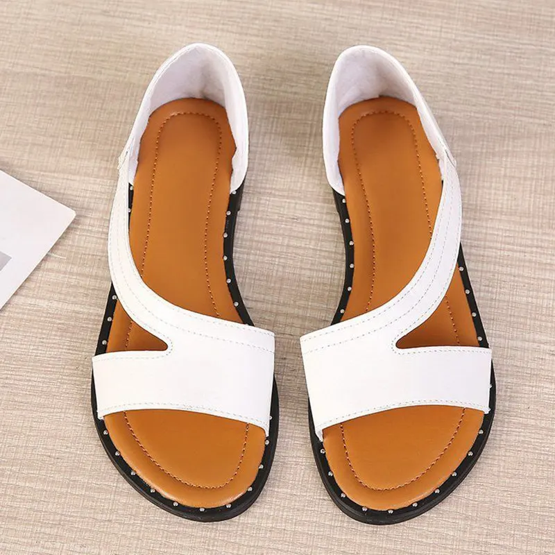 Summer 2023 Women's Sandals Fashion Flip Flop Sandals Women Casual Sandals Outdoor Non-Slip Shoe Flat Roman Sandals Plus Size 43