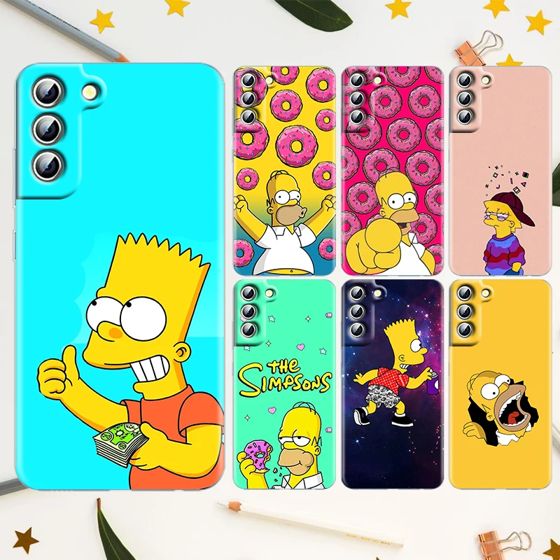 

Boy The Simpsons Family Phone Case For Samsung S22 S21 S20 FE Ultra Pro Lite S10 S10E S9 S8 Plus 5G S7 Transparent Cover