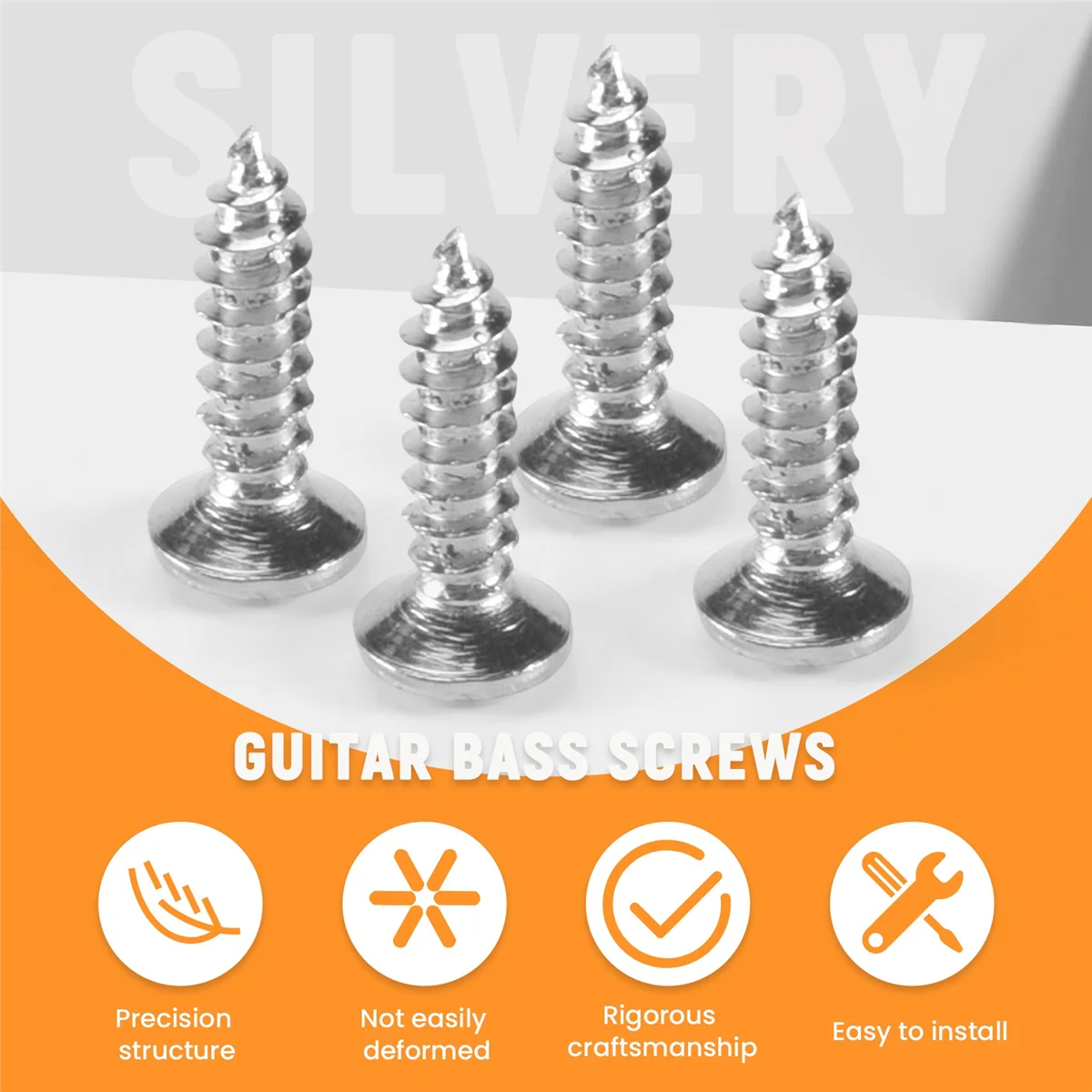 Винты 50 шт. для бас-гитары серебристые защиты от царапин