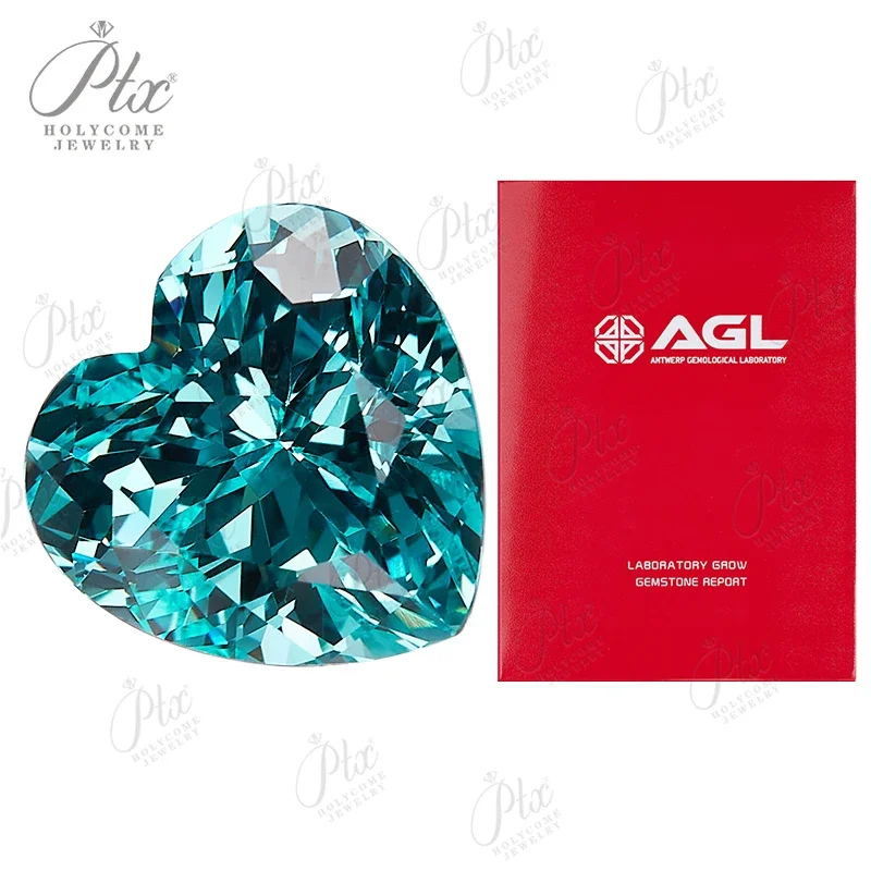 Выращенные в лаборатории параиба цвет сердца драгоценные камни бусины для