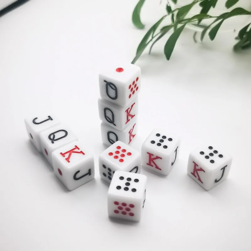 10 шт./компл. 16 мм игральные кости для покера квадратные угловые акриловые JQK