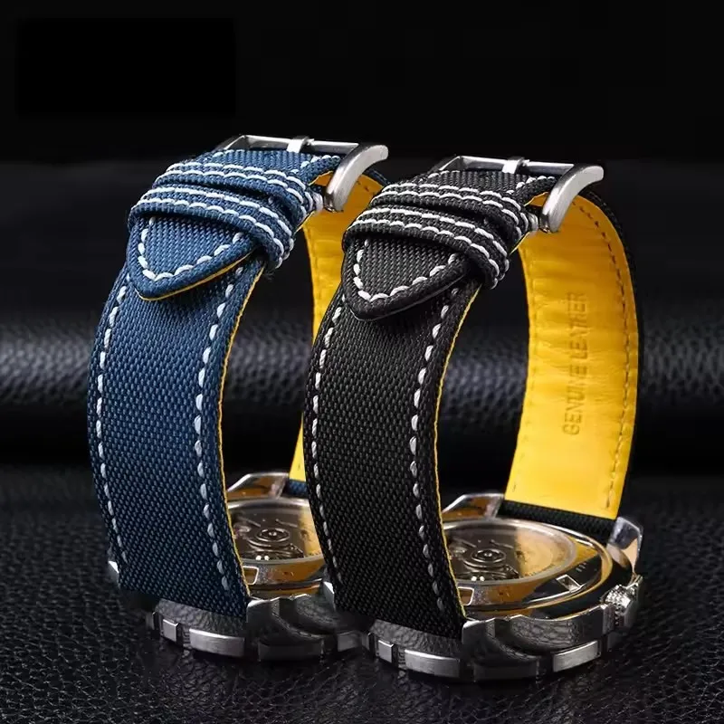 Фото Ремешок для часов Breitling Avenger Deep Dive Sea Wolf Yellow Wolf, нейлоновый высококачественный ремешок для часов Super Ocean, нижний ремень 22 мм №1