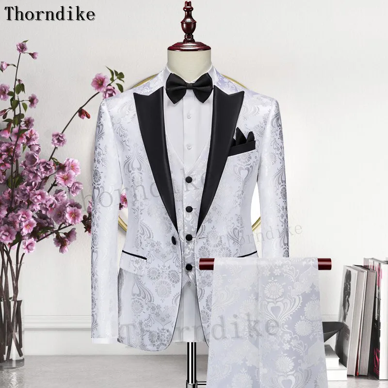 

Thorndike 2022 Привлекательные мужские фотообои для мужчин с заостренным лацканом 3 штуки приталенные мужские искусственные смокинги одежда для жениха