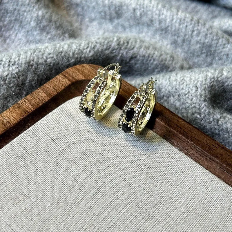 Новые готические серьги для женщин стильные круглые призматические черные