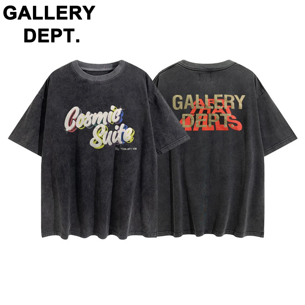 

GALLERY Dept 2023 New Various Design Printing Round Neck T-shirt Men and Women Oversized Loose Washed Short-sleeved Gallery Hip-