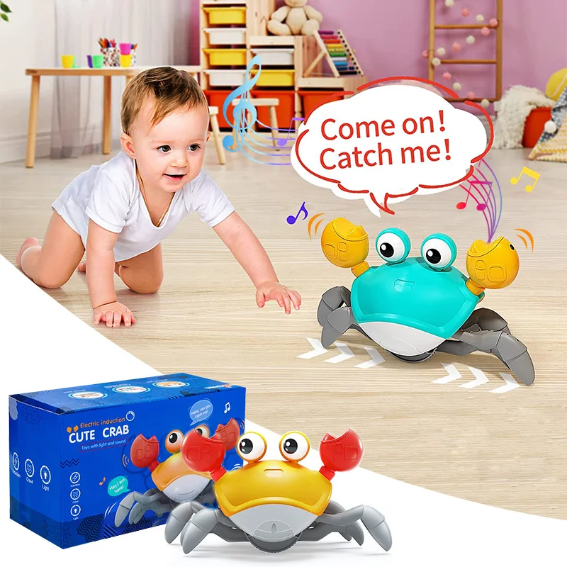 

Crawling Crab Toys For Babies Rechargeable Walking Crab Baby Toy with Music Electronic Crab Interactive Toys for Toddler