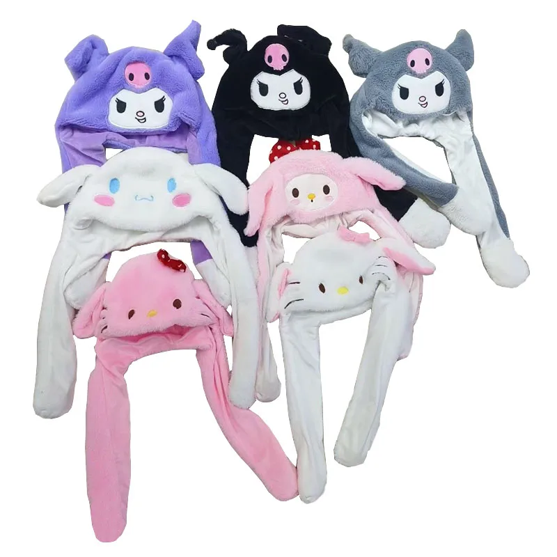 Светящаяся плюшевая шапка Sanrio с движущимися ушками, милая шапка с Пикачу, Хелло Китти, Куроми, Синамороллом, теплая зимняя шапка с мультяшными персонажами (art.: 3920dab2269da) - 3920dab2269da