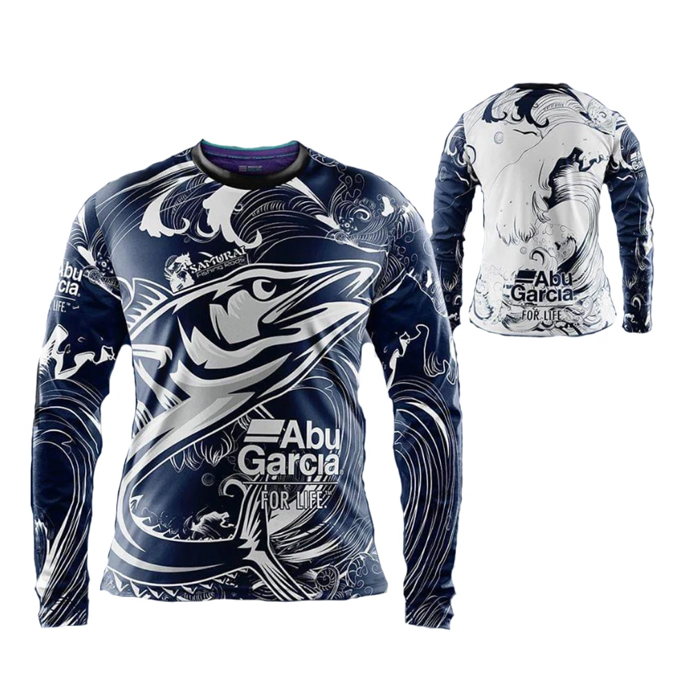 

2022 New Outdoor Fishing Clothing Sunscreen Summer Long Sleeve Fish Print Casual Shirts