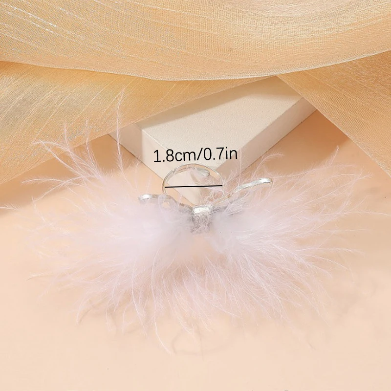 Открытые Кольца в виде перьев бабочки для ногтей фотосессия плюшевое ручная