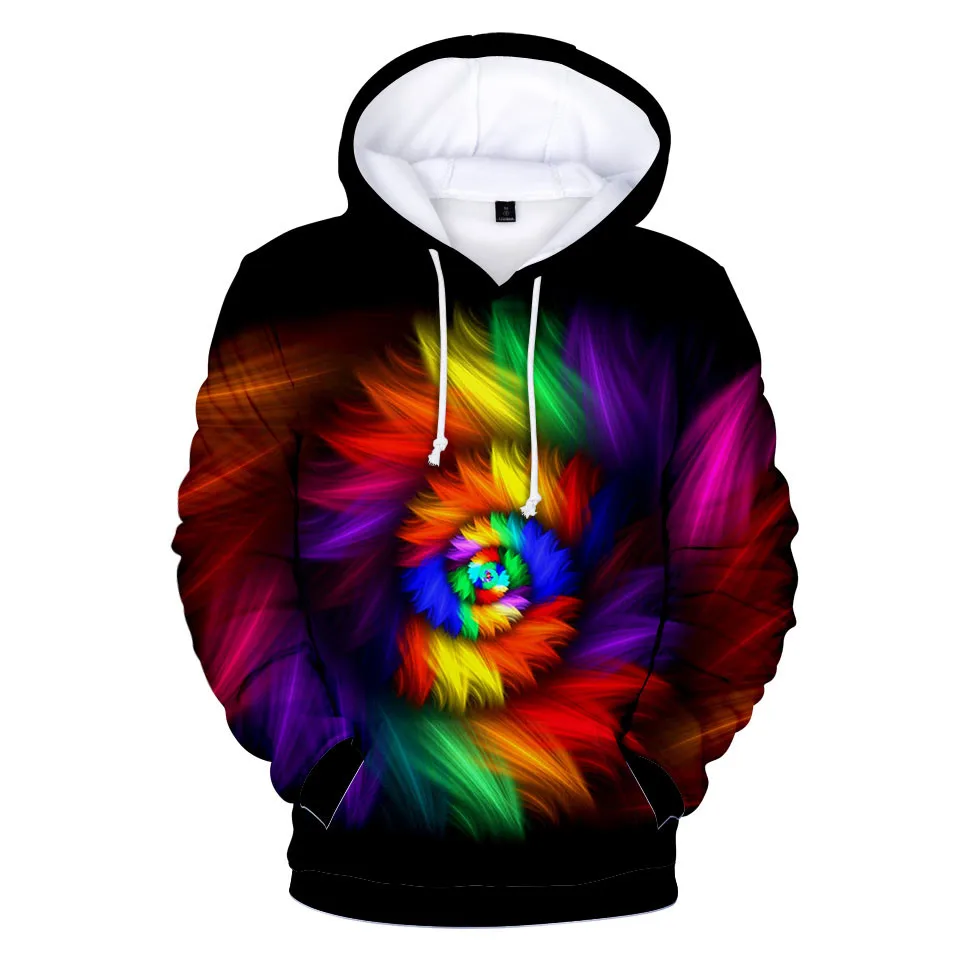 

Men's and women's colored tie-dyed hoodie casual magic vortex pattern 3D sweatshirt hoodie in autumn and winter
