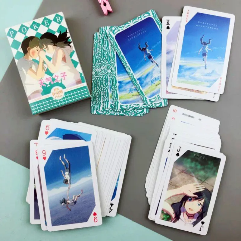 

Weathering with You Card Games Anime Amano Hina Playing Cards Cartoon Photo Poker Cards Toy Comics Character Collection Toys