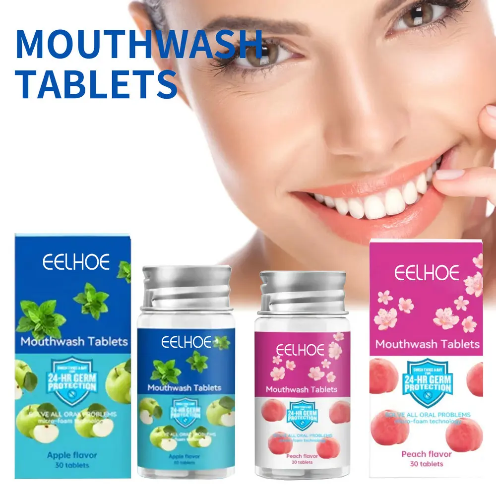 

Fruit Flavor Probiotics Chewable Solid Toothpaste Mouthwash Tablets Bad Breath Tooth Stains Clean Teeth Fresh Breath Oral Care