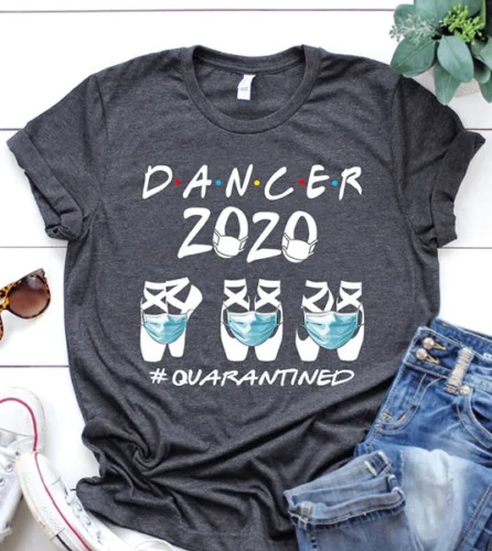 

Классическая футболка с изображением танцовщицы на карантине, унисекс, женская и Мужская футболка