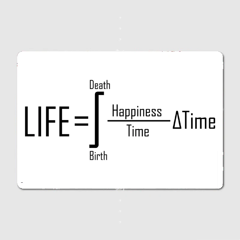 

Life Integral MathLovers Science Geek Metal Sign Club Home Cave Pub Funny Poster Tin Sign Poster