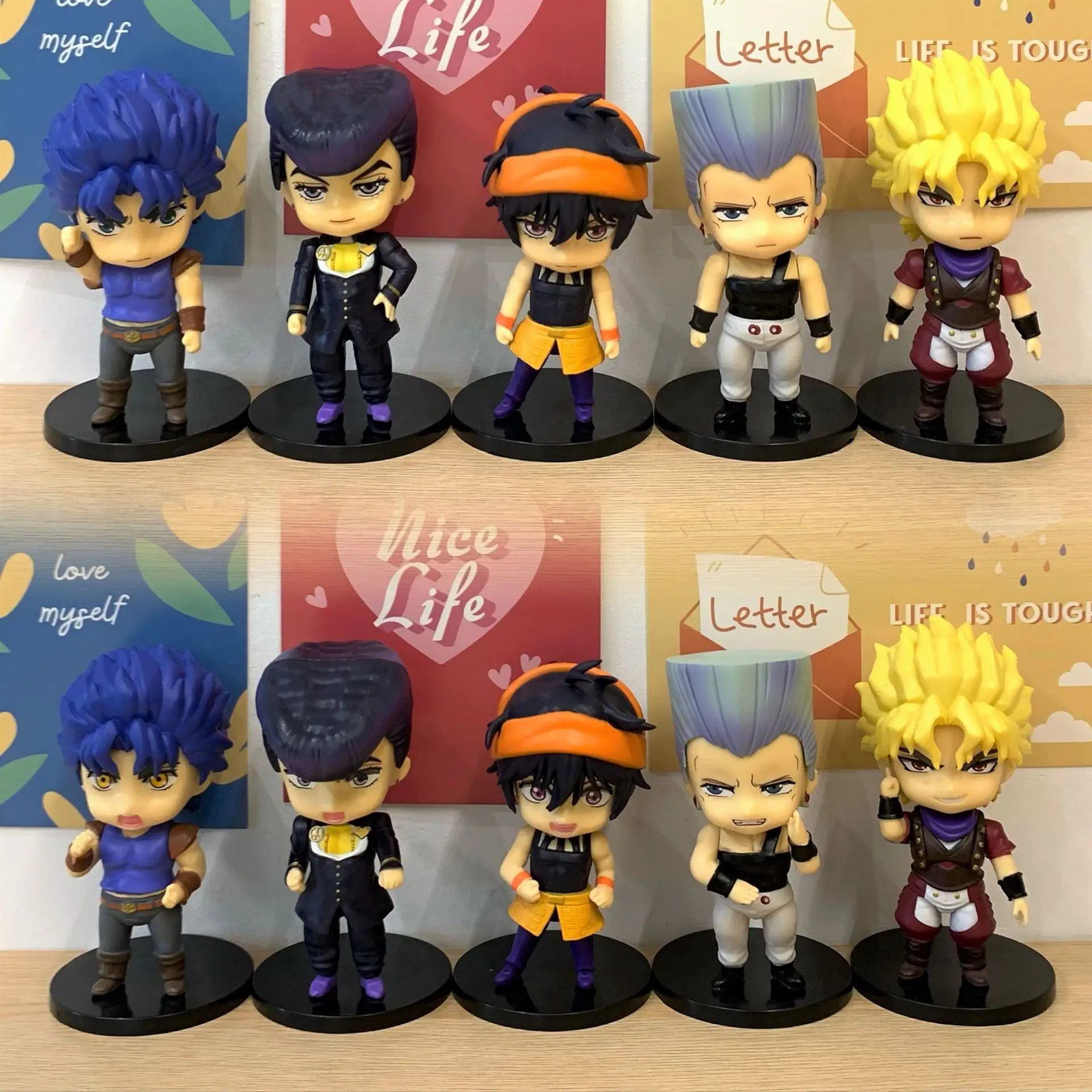 

5pcs Anime JoJo's Bizarre Adventure Action Figures Diamond Is Unbreakable Jonathan Higashikata Josuke Statue Collection Kid Toy