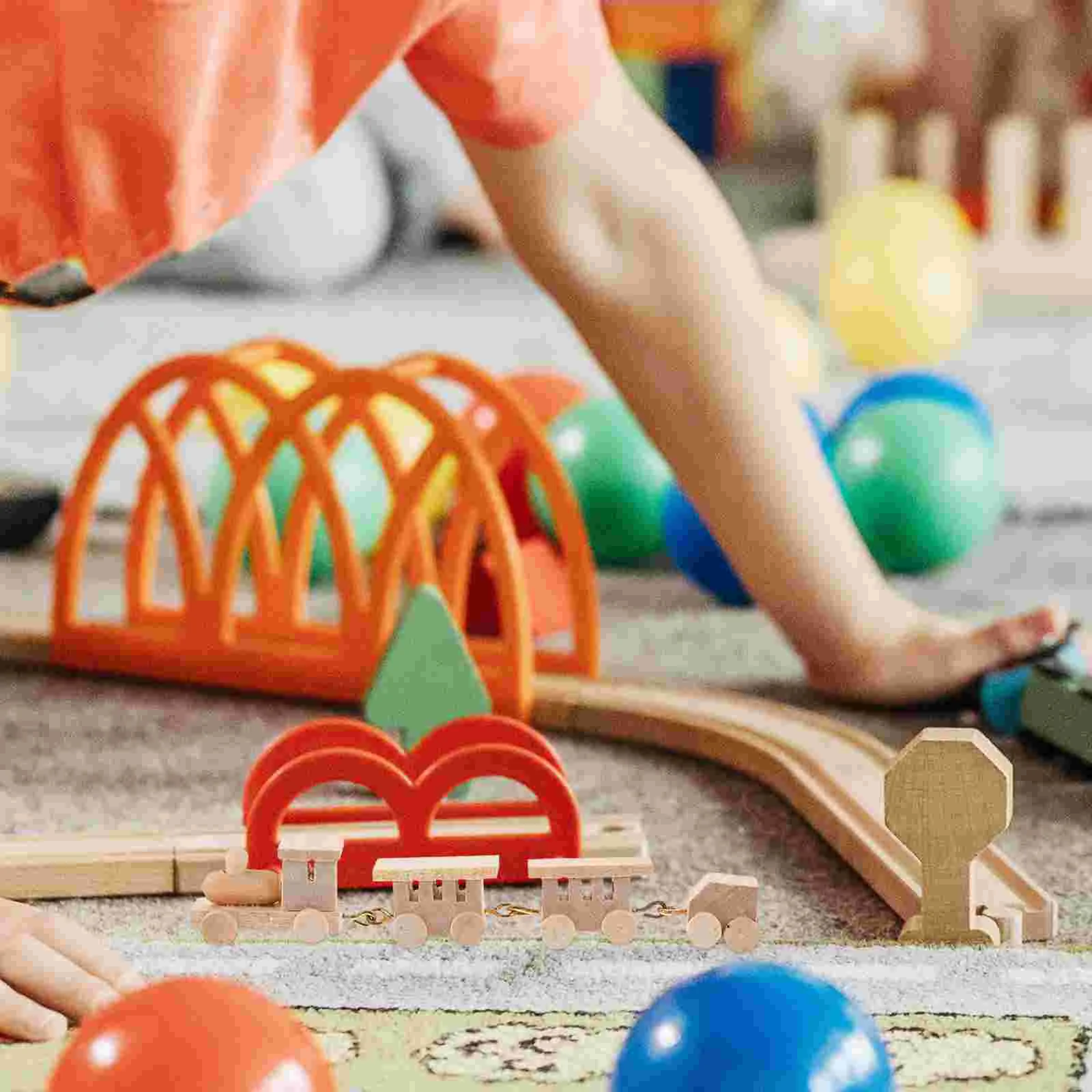 Мини-деревянный поезд модель игрушки декор сделай сам кукольный дом украшение