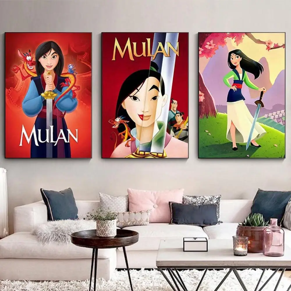 

Disney Comic Mulan Canvas Painting Cartoon Posters and Prints Disney Princess Wall Art Pictures for Living Room Home Decoration