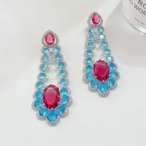 Bilincolor серьги-капельки из меди с кубическим цирконием