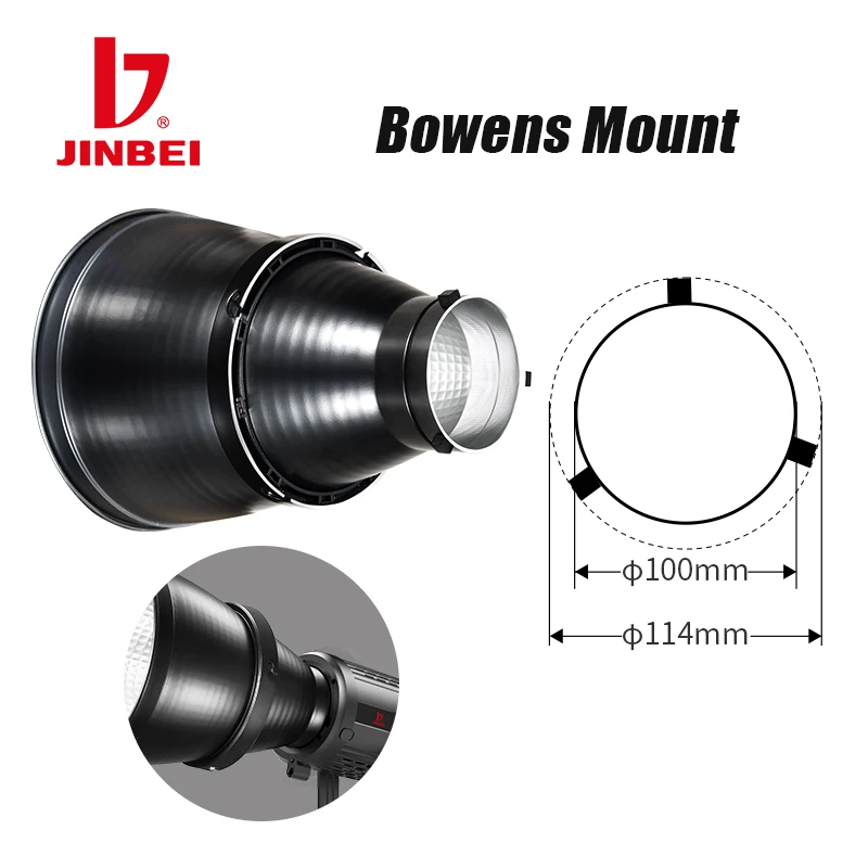 

JINBEI EF-30°~60° Lighting Expansion Reflector Bowens Mount with Zoom Adjust 30/60 Degree Lamp Shade Dish for photography Studio