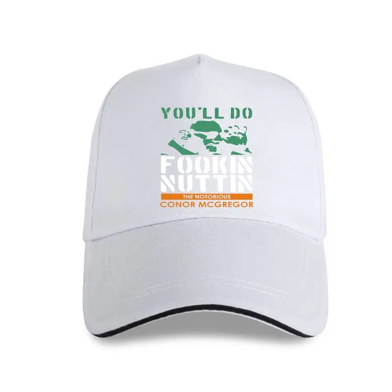 

Funny Men white Baseball cap Black You'll Do Fookin Nuttin (Green-Orange) Men's