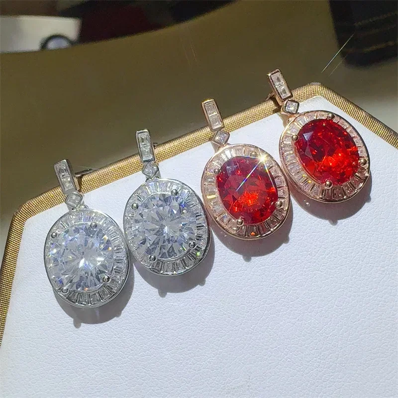 Серьги-капли из муассанита овальной огранки 3 карата серебряные женские серьги