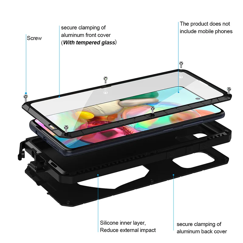 Aluminum Metal Silicone Shockproof Case For Samsung A53 A82 A52 A42 A72 A90 A80 A50 A70 Protector Hard Heavy Duty Fundas Shell