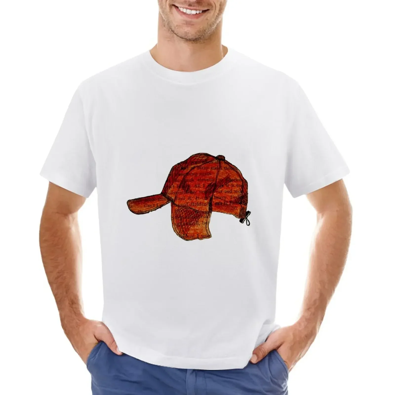 Красная охотничья Кепка Holden Caulfield футболки аниме одежда большого размера для