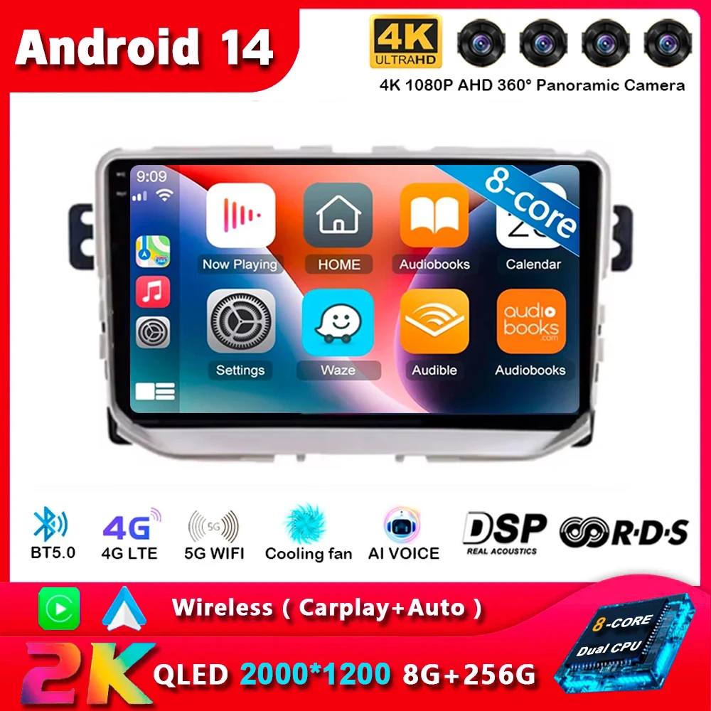 Автомобильная Мультимедийная система на Android 14 для Great Wall Haval H2 2014 2015 2016 2017 2018 с GPS