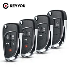 Ключ-брелок KEYYOU 10 шт., ключ с дистанционным управлением для Chevrolet Cruze, Camaro, Equinox, Malibu Sonic, Spark Volt, 3 кнопки, чехол для автомобильного ключа