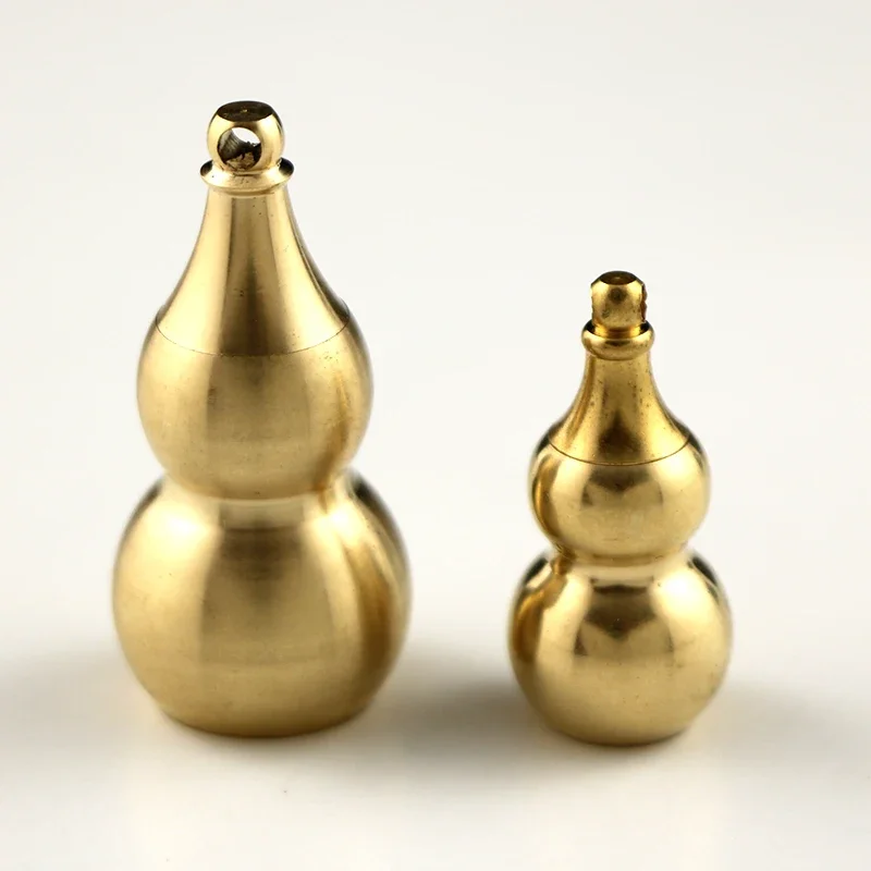 

Mini size esay to carry Keyring Chinese Feng Shui Brass Gourd Fortune Protection Good Luck Peace Success medicine bottle Hand