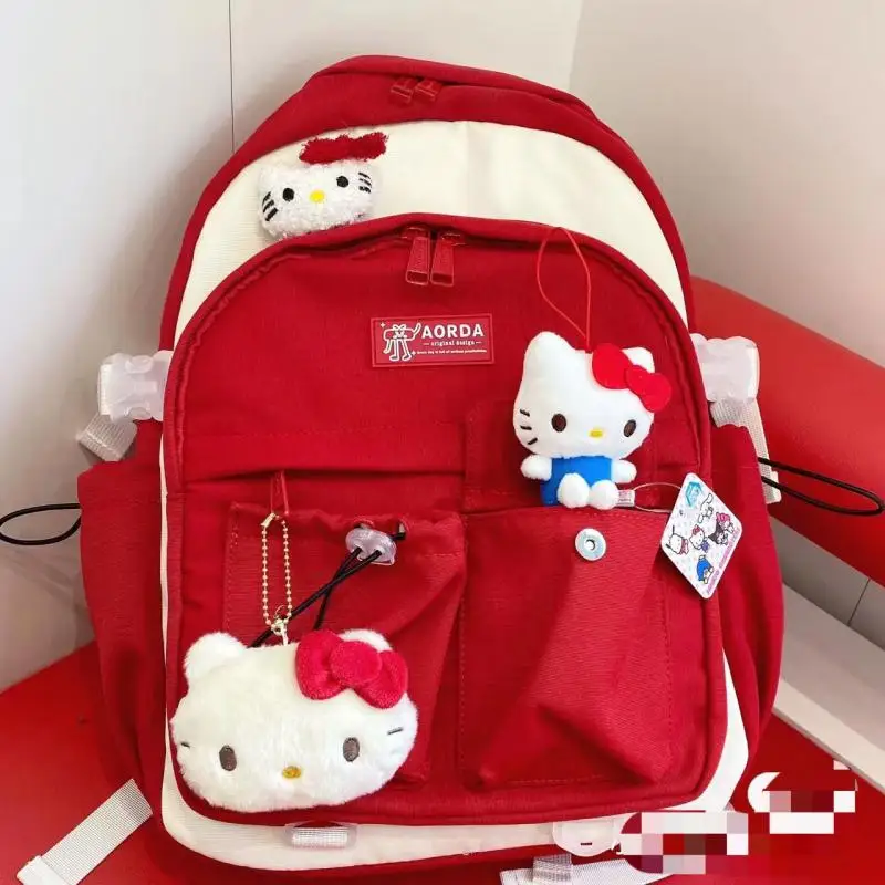 

Sanrioed Hello kitty Backpack for Middle and High School Students Large-Capacity Cute Backpack Campus Schoolbag Girl gift