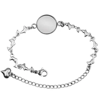 2pcs stainless steel cabochon bracelet settings fit 1214161820mm cameo bracelets bezel blank diy jewelry base