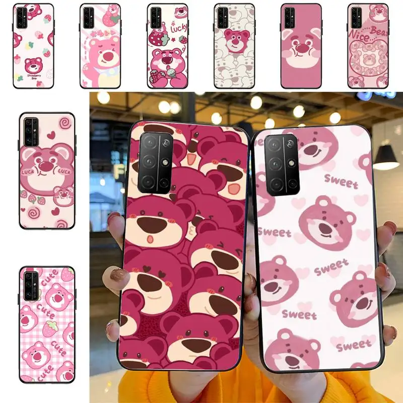 

Cute Cartoon Strawberry Bear Phone Case For Huawei Honor 10Lite 10i 20 8x 10 Funda for Honor9lite 9xpro Coque