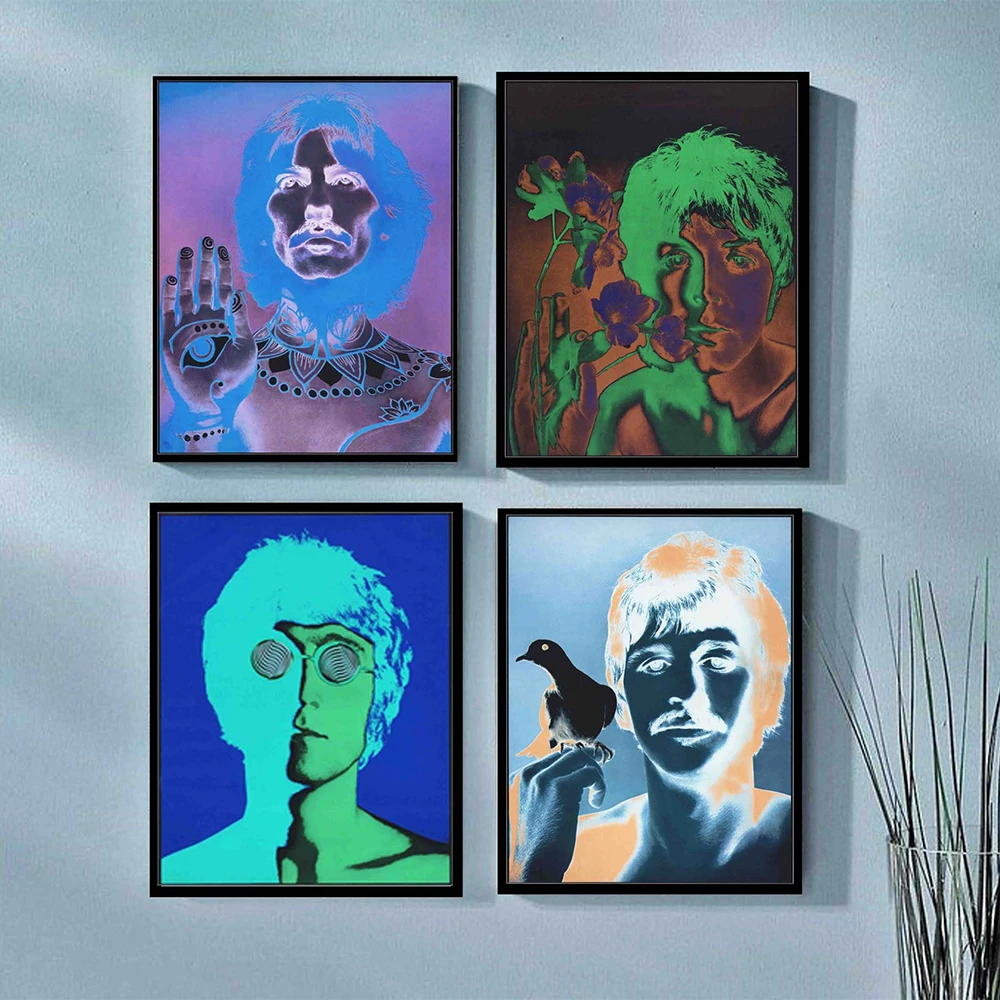 Рисунок группы The Beatle Постер эстетическая Классическая Картина на холсте